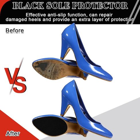12 Pcs Black Shoe Sole Protectors with 50 ml Repair Adhesive Shoe Glue 2 Set Spreader Tools, Shoe Bottom Grip Pads Non Slip Shoe Pads for High Heels Leather Shoes in Saudi Arabia