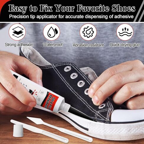 12 Pcs Black Shoe Sole Protectors with 50 ml Repair Adhesive Shoe Glue 2 Set Spreader Tools, Shoe Bottom Grip Pads Non Slip Shoe Pads for High Heels Leather Shoes in Saudi Arabia