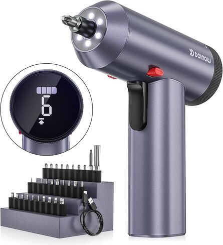 Electric Screwdriver 3.7V Cordless Screwdriver Set, 25pcs Bits (Drill Included), Max 5 N.m, USB-C Charging, 1/4'' Hex, Power Screwdriver Tool Kit for Computer, Furniture,Bicycle in Saudi Arabia