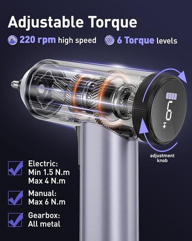 Electric Screwdriver 3.7V Cordless Screwdriver Set, 25pcs Bits (Drill Included), Max 5 N.m, USB-C Charging, 1/4'' Hex, Power Screwdriver Tool Kit for Computer, Furniture,Bicycle in Saudi Arabia