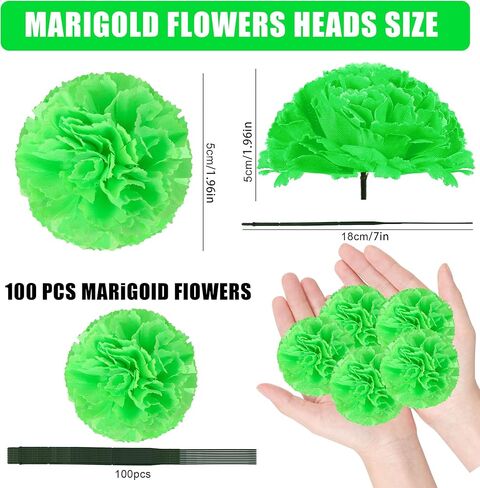 100 قطعة من رؤوس زهور القطيفة الاصطناعية زهرة البرتقال الحريرية لـ Dia De Los Muertos يوم الميت ديوالي ديكور المنزل ذو الطابع الهندي لحفلات الزفاف DIY إكليل إكليل الديكور in Kuwait