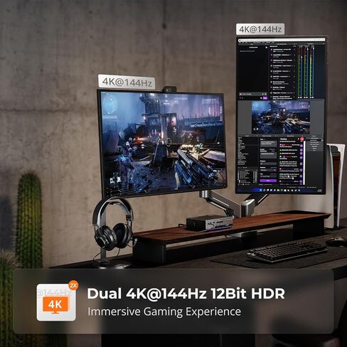 TESmart 8K@60Hz DP KVM Switch 3 Monitors 2 Computers USB 3.0, KVM Switch Triple Monitor 2 Computers DisplayPort 1.4, Support EDID, 1G Ethernet, Hotkey Switch, 4K@144Hz 2K@144Hz for Gaming&Home Office in Saudi Arabia