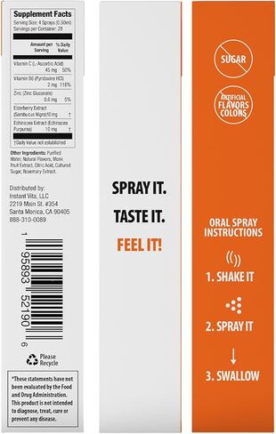 instantvita Immune Support Supplement – Vitamin C + Antioxidants, Oral Spray for Faster Absorption, 1 Month Supply, Wild Berry Flavor, 0.47 Fl Oz in Saudi Arabia