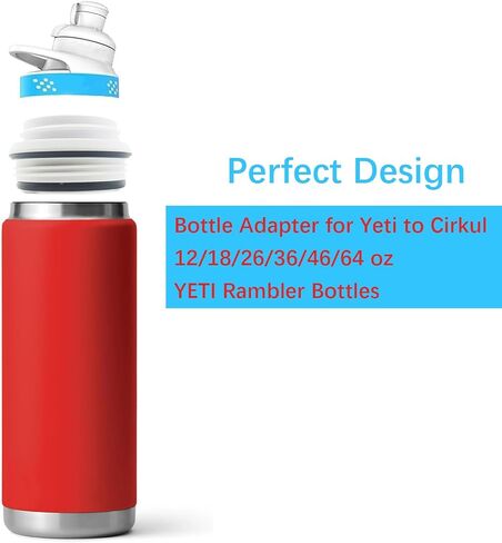 Water Bottle Adapter Designed for Yeti Rambler to Cirkul with Sealing Rings, BPA Free Plastic, Food Grade Silicone,Fits for YETI Rambler 12/18/26/36/46/64 oz Bottles,White in Saudi Arabia