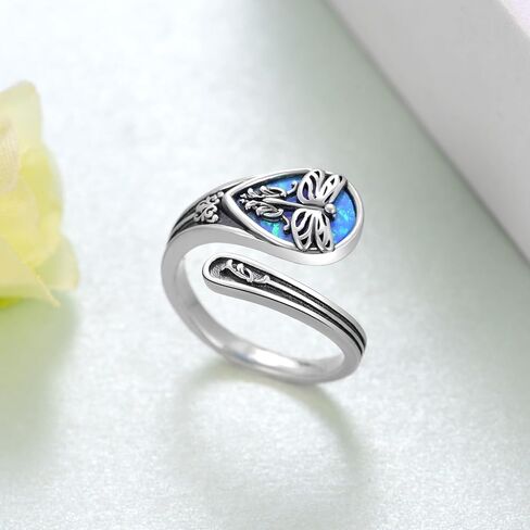Snake Rings For Women 925 Sterling Silver Turquoise Snake Thumb Ring Vintage Spoon Rings Jewelry Gifts For Women in Saudi Arabia