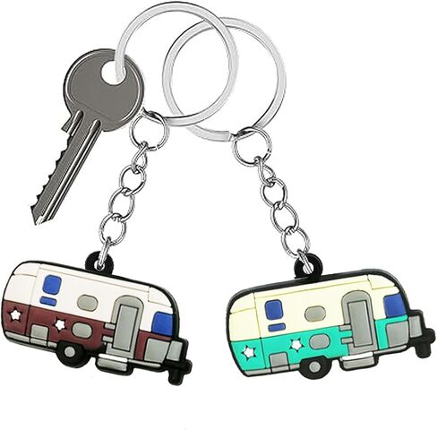 TrustBlai Camper Keychains Set of 6, RV Camping Keyring, Couples Camping Key Chain Gifts for Men Women Travel Trailers in Saudi Arabia