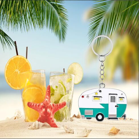 TrustBlai Camper Keychains Set of 6, RV Camping Keyring, Couples Camping Key Chain Gifts for Men Women Travel Trailers in Saudi Arabia
