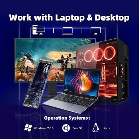 KingSpec SSD 512GB, M.2 NVMe Gen3x4 SSD 2280 - Up to 2400MB/s, Internal Solid State Drive with 3D NAND Flash, Compatible with Desktop and Laptop in Kuwait