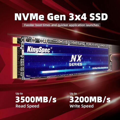 KingSpec SSD 512GB, M.2 NVMe Gen3x4 SSD 2280 - Up to 2400MB/s, Internal Solid State Drive with 3D NAND Flash, Compatible with Desktop and Laptop in Saudi Arabia