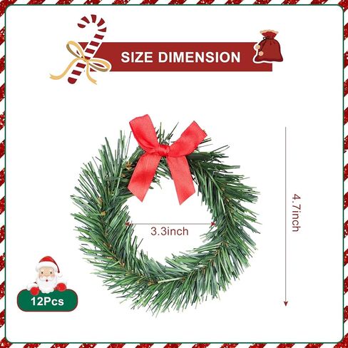 YBB 8Pcs Christmas Candle Rings, Small Artificial Red Berry Wreath Candle Holder Rings, Fits 3 Inch Pillars Candle Tapers for Rustic Wedding Centerpiece Christmas Table Decoration in Kuwait