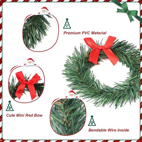 YBB 8Pcs Christmas Candle Rings, Small Artificial Red Berry Wreath Candle Holder Rings, Fits 3 Inch Pillars Candle Tapers for Rustic Wedding Centerpiece Christmas Table Decoration in Kuwait