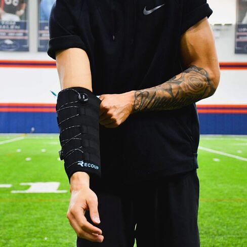 Recoup Cryosleeve كم ضغط بارد للذراعين والساقين | بارد حتى ساعة واحدة | ضغط قابل للتعديل مخصص | عبوة ثلج قابلة لإعادة الاستخدام للمرفقين والركبتين | تخفيف آلام العضلات والمفاصل in Saudi Arabia