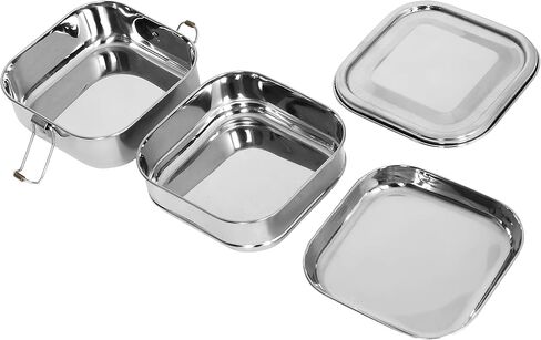 Square Double Decker Stainless Steel Lunch Box in Saudi Arabia