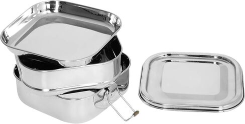 Square Double Decker Stainless Steel Lunch Box in Saudi Arabia