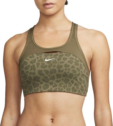 Nike Women's Swoosh Sports Bra, Brown Leopard, M Regular US in Saudi Arabia