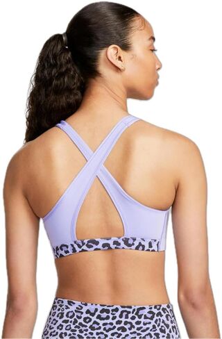 Nike Women's Swoosh Sports Bra, Brown Leopard, M Regular US in Saudi Arabia