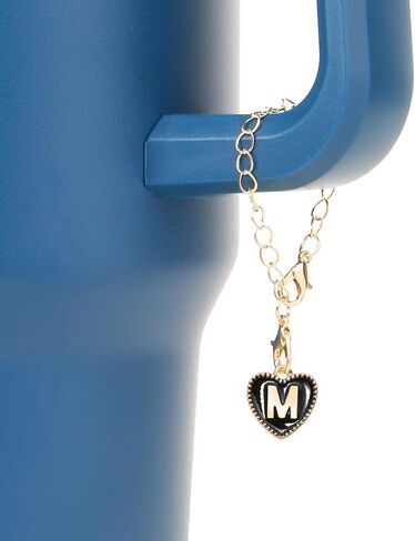 HOMICO 2PCS Heart Shaped Letter Chain Accessories for Stanley Cup Personalized Name ID Letter Chain Accessories for Stanley Tumbler in Saudi Arabia