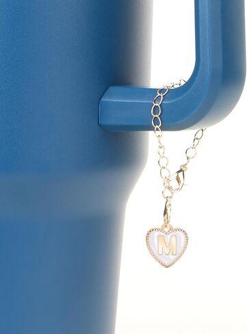 HOMICO 2PCS Heart Shaped Letter Chain Accessories for Stanley Cup Personalized Name ID Letter Chain Accessories for Stanley Tumbler in Saudi Arabia