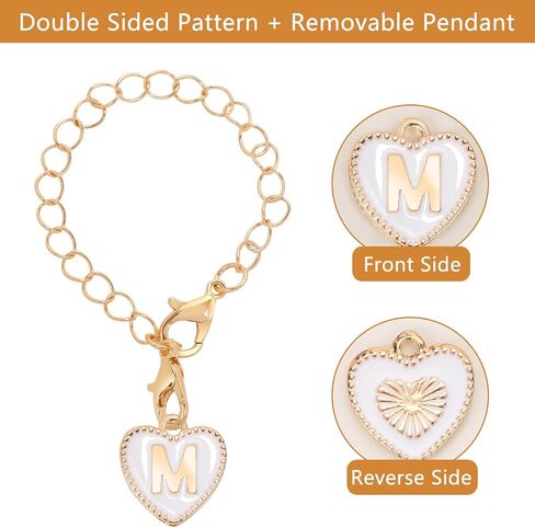 HOMICO 2PCS Heart Shaped Letter Chain Accessories for Stanley Cup Personalized Name ID Letter Chain Accessories for Stanley Tumbler in Saudi Arabia