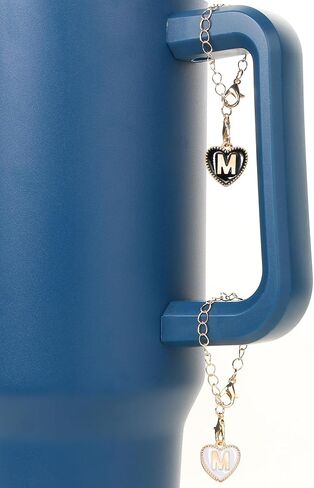 HOMICO 2PCS Heart Shaped Letter Chain Accessories for Stanley Cup Personalized Name ID Letter Chain Accessories for Stanley Tumbler in Saudi Arabia