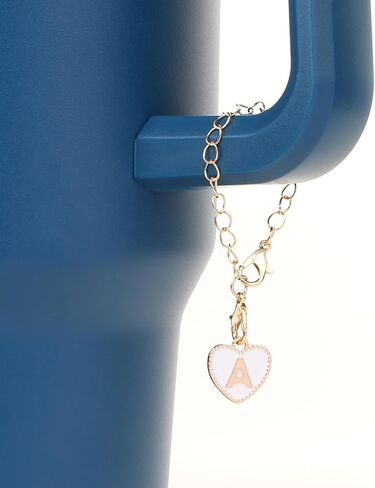 HOMICO 2PCS Heart Shaped Letter Chain Accessories for Stanley Cup Personalized Name ID Letter Chain Accessories for Stanley Tumbler in Saudi Arabia