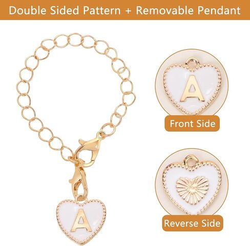 HOMICO 2PCS Heart Shaped Letter Chain Accessories for Stanley Cup Personalized Name ID Letter Chain Accessories for Stanley Tumbler in Saudi Arabia