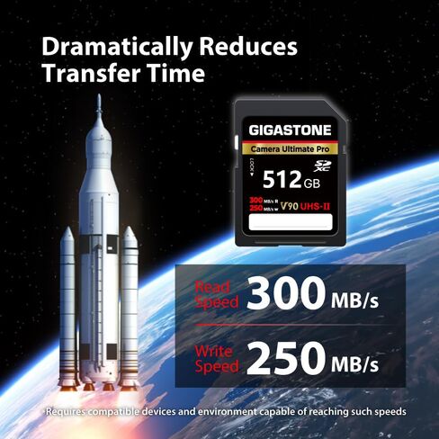 بطاقة ذاكرة GIGASTONE سعة 256 جيجابايت UHS-II V90 U3 SDXC عالية السرعة للقراءة حتى 300 ميجابايت/ثانية 4K Ultra HD UHD فيديو لكاميرا DSLR Canon Nikon Sony Pentax Kodak Olympus Panasonic الرقمية، مع حقيبة صغيرة واحدة in Saudi Arabia