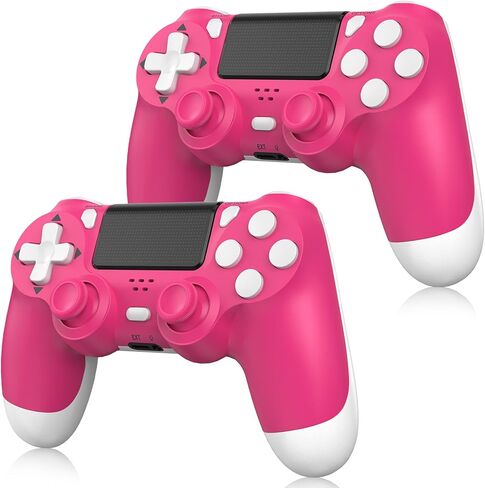 PS4 Controller Wireless 2 Pack, Compatible with PlayStation 4 & PC Windows - Black & White in Saudi Arabia