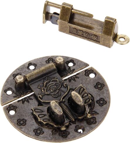 Yetaha Vintage Locks with Keys, Chinese Carved Retro Love Padlock Butterfly Latch Hasp Clasp for Jewelry Gift Boxes Cases Cabinet Drawers, with Mounting Screws in Saudi Arabia