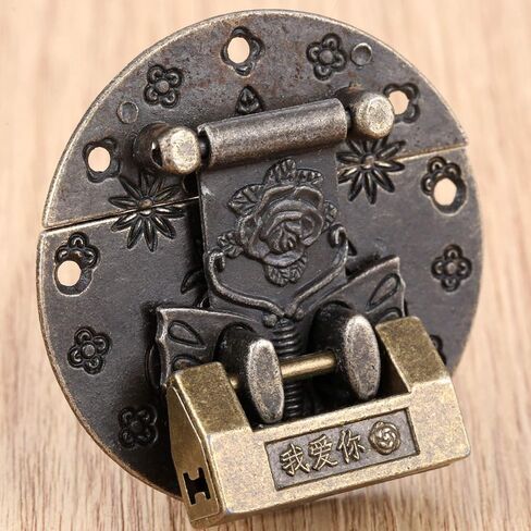Yetaha Vintage Locks with Keys, Chinese Carved Retro Love Padlock Butterfly Latch Hasp Clasp for Jewelry Gift Boxes Cases Cabinet Drawers, with Mounting Screws in Saudi Arabia
