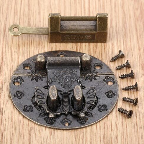 Yetaha Vintage Locks with Keys, Chinese Carved Retro Love Padlock Butterfly Latch Hasp Clasp for Jewelry Gift Boxes Cases Cabinet Drawers, with Mounting Screws in Saudi Arabia