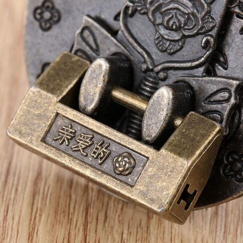 Yetaha Vintage Locks with Keys, Chinese Carved Retro Love Padlock Butterfly Latch Hasp Clasp for Jewelry Gift Boxes Cases Cabinet Drawers, with Mounting Screws in Saudi Arabia