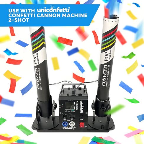 ماكينة مدفع قصاصات الورق 2-Shot | ماكينة نفخ القصاصات الورقية مع جهاز تحكم عن بعد لاسلكي وتحكم DMX للحفلات الموسيقية والحفلات والمناسبات الخاصة in Kuwait