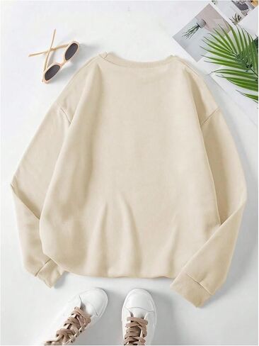 سويت شيرت SweatyRocks نسائي مطبوع عليه زهور وياقة دائرية وأكمام طويلة in Saudi Arabia