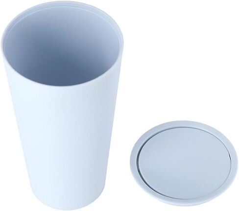 سلة مهملات صغيرة لسطح المكتب من Pokinge، سلة مهملات بلاستيكية صغيرة مع غطاء متأرجح، صندوق قمامة صغير على سطح الطاولة للمنزل والمكتب والمطبخ وطاولة الزينة وغرفة النوم (أزرق) in Kuwait