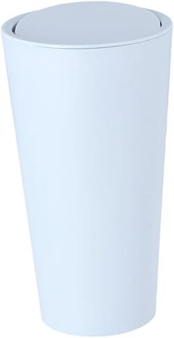 سلة مهملات صغيرة لسطح المكتب من Pokinge، سلة مهملات بلاستيكية صغيرة مع غطاء متأرجح، صندوق قمامة صغير على سطح الطاولة للمنزل والمكتب والمطبخ وطاولة الزينة وغرفة النوم (أزرق) in Kuwait