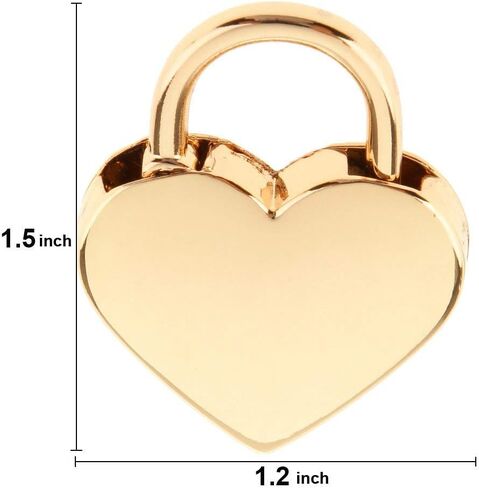 Treasure Chest Padlock,Mini Love Heart Shaped Metal Lock Colorful Diary Book Security Padlock with Key for Jewelry Box Purse Handbag Cabinet Lockers Letter Box Keyed Padlocks (Gold) in Saudi Arabia