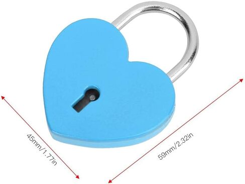 Treasure Chest Padlock,Mini Love Heart Shaped Metal Lock Colorful Diary Book Security Padlock with Key for Jewelry Box Purse Handbag Cabinet Lockers Letter Box Keyed Padlocks (Gold) in Saudi Arabia