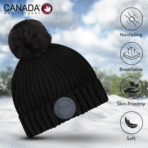 Women's Winter Hat & Gloves Set - Cozy Warm Fur Lined Beanie for Women & Snow Cap - Soft & Stretchy Beanie with Extra Warmth in Saudi Arabia