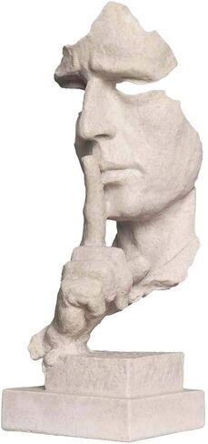 Head Bust Thinker Statue Keep Slience Sculpture Handcrafts Sand Color for Home Decoration-13.5" Tall in Saudi Arabia