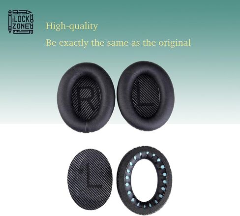 Earpads Cushions for Bose QC25,Bose Replacement Ear Pads for Bose QuietComfort 15 QC25 QC2 QC35/Ae2 Ae2i Ae2w/Sound True & Sound Link Around-Ear Series. Soft Protein Leather (P-QC25-B) in Saudi Arabia