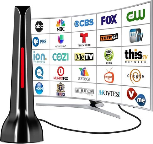 TV Antenna for Smart TV，TV Antenna for Local Channels, Indoor digital TV antenna for 4K 1080P channels，Indoor HDTV Antenna with Strong Magnetic Base, Omnidirectional TV antenna（White Stripes） in Saudi Arabia