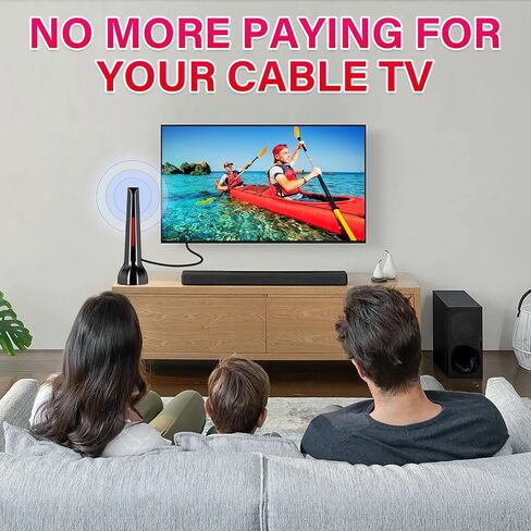 TV Antenna for Smart TV，TV Antenna for Local Channels, Indoor digital TV antenna for 4K 1080P channels，Indoor HDTV Antenna with Strong Magnetic Base, Omnidirectional TV antenna（White Stripes） in Saudi Arabia