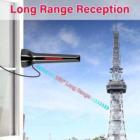 TV Antenna for Smart TV，TV Antenna for Local Channels, Indoor digital TV antenna for 4K 1080P channels，Indoor HDTV Antenna with Strong Magnetic Base, Omnidirectional TV antenna（White Stripes） in Saudi Arabia