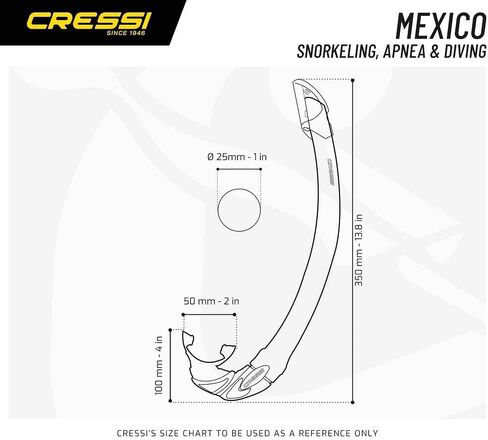 Adult Short Snorkel with Splash Guard for Snorkeling, Scuba Diving - Mexico Made in Italy by Cressi: Quality Since 1946 in Saudi Arabia