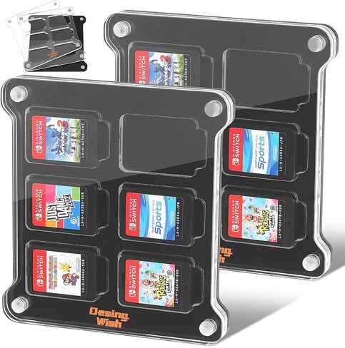 Desing Wish Acrylic Frame Switch Game Case Compatible with Nintendo Switch Games Cards Switch Card Holder Case with 18 Card Slots in Kuwait