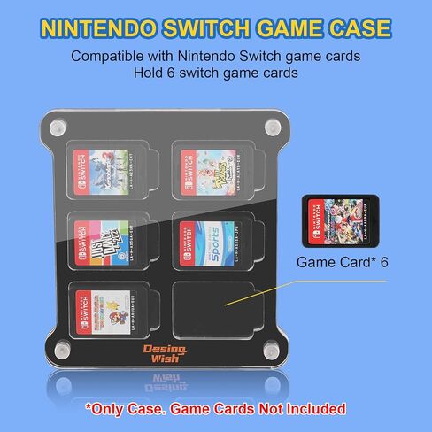 Desing Wish Acrylic Frame Switch Game Case Compatible with Nintendo Switch Games Cards Switch Card Holder Case with 18 Card Slots in Kuwait