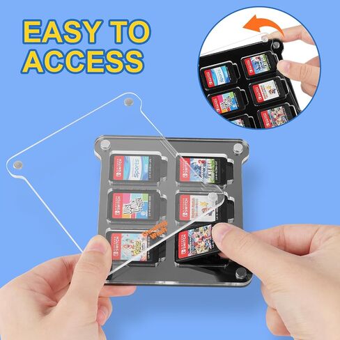 Desing Wish Acrylic Frame Switch Game Case Compatible with Nintendo Switch Games Cards Switch Card Holder Case with 18 Card Slots in Kuwait