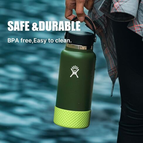 Silicone Boot for Hydroflask 12 oz-24 oz Sports Water Bottle -Anti-Slip Protective Bottom Sleeve Cover, BPA Free(Light Yellow) in Saudi Arabia