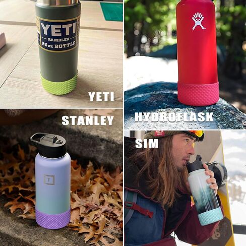 Silicone Boot for Hydroflask 12 oz-24 oz Sports Water Bottle -Anti-Slip Protective Bottom Sleeve Cover, BPA Free(Light Yellow) in Saudi Arabia